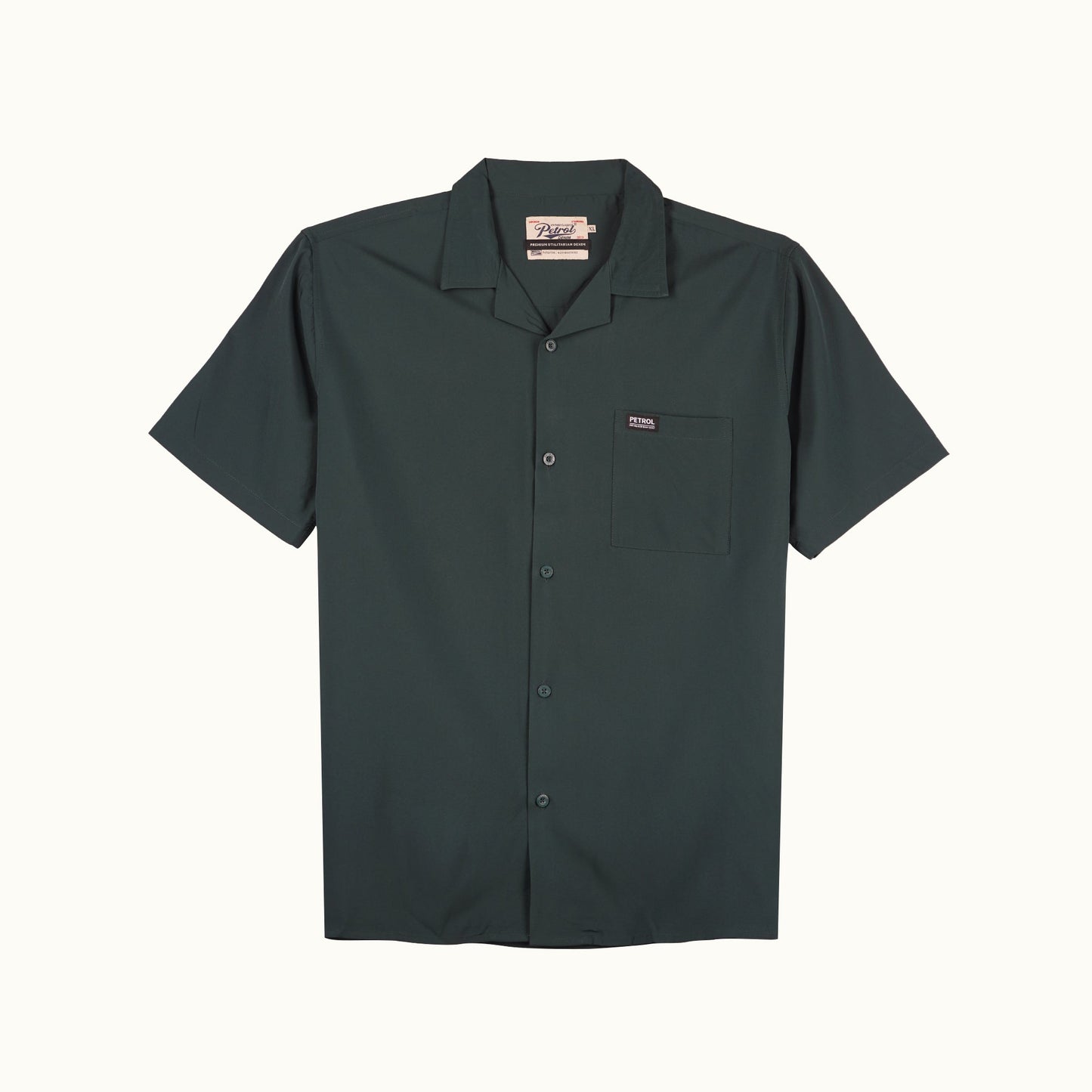 Petrol Mens Basic Woven Comfort Fitting Printed Short Sleeve Polo for Men Trendy Fashion High Quality Apparel Comfortable Casual Polo for Men 140557-U (Dark Green)