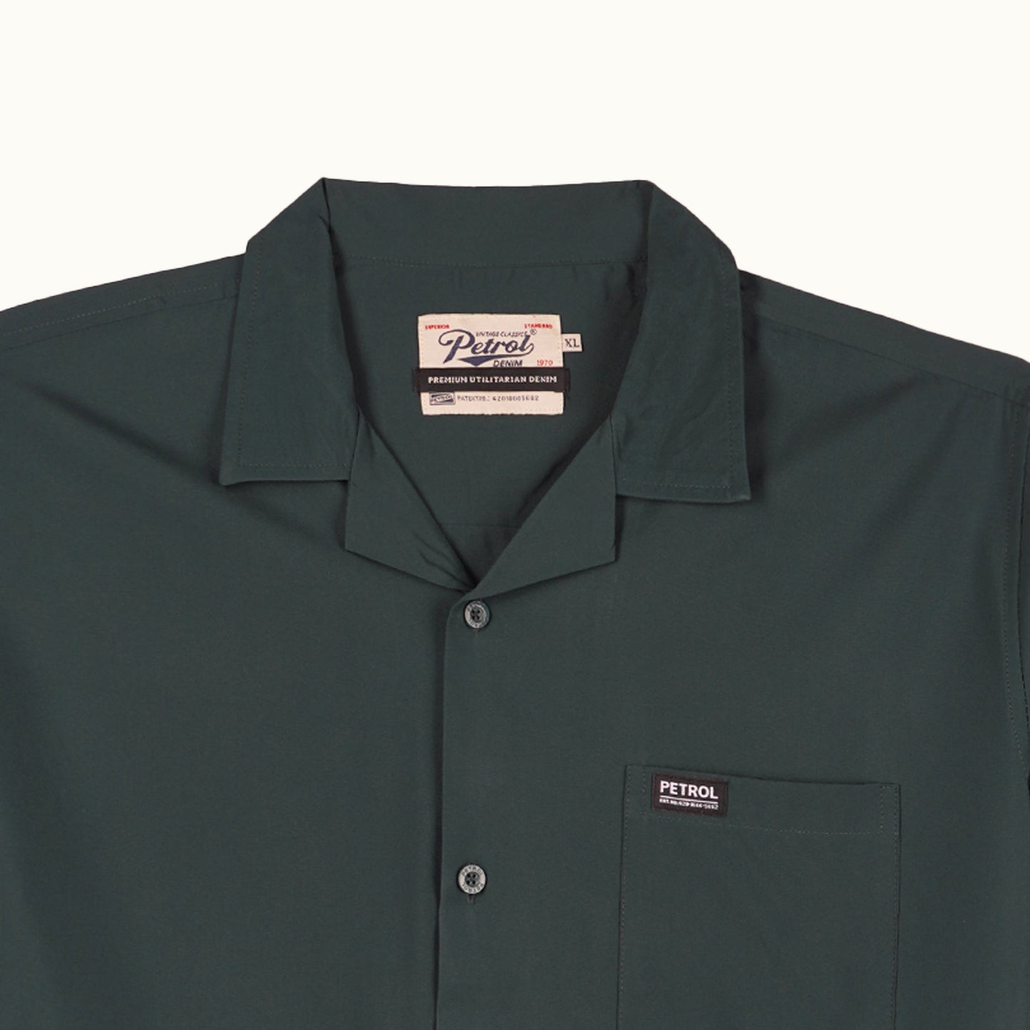 Petrol Mens Basic Woven Comfort Fitting Printed Short Sleeve Polo for Men Trendy Fashion High Quality Apparel Comfortable Casual Polo for Men 140557-U (Dark Green)