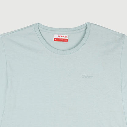 Bobson Japanese Ladies Basic Round Neck T shirt For Women Trendy Fashion High Quality Apparel Comfortable Casual Tees Relaxed Fit 142177 (Smoke Blue)