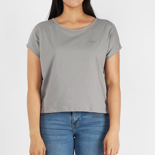 Petrol Ladies Basic Oversized Shirt CVC Jersey Fabric Trendy Fashion High Quality Apparel Comfortable Casual T-shirt For Women 150183 (Gray)