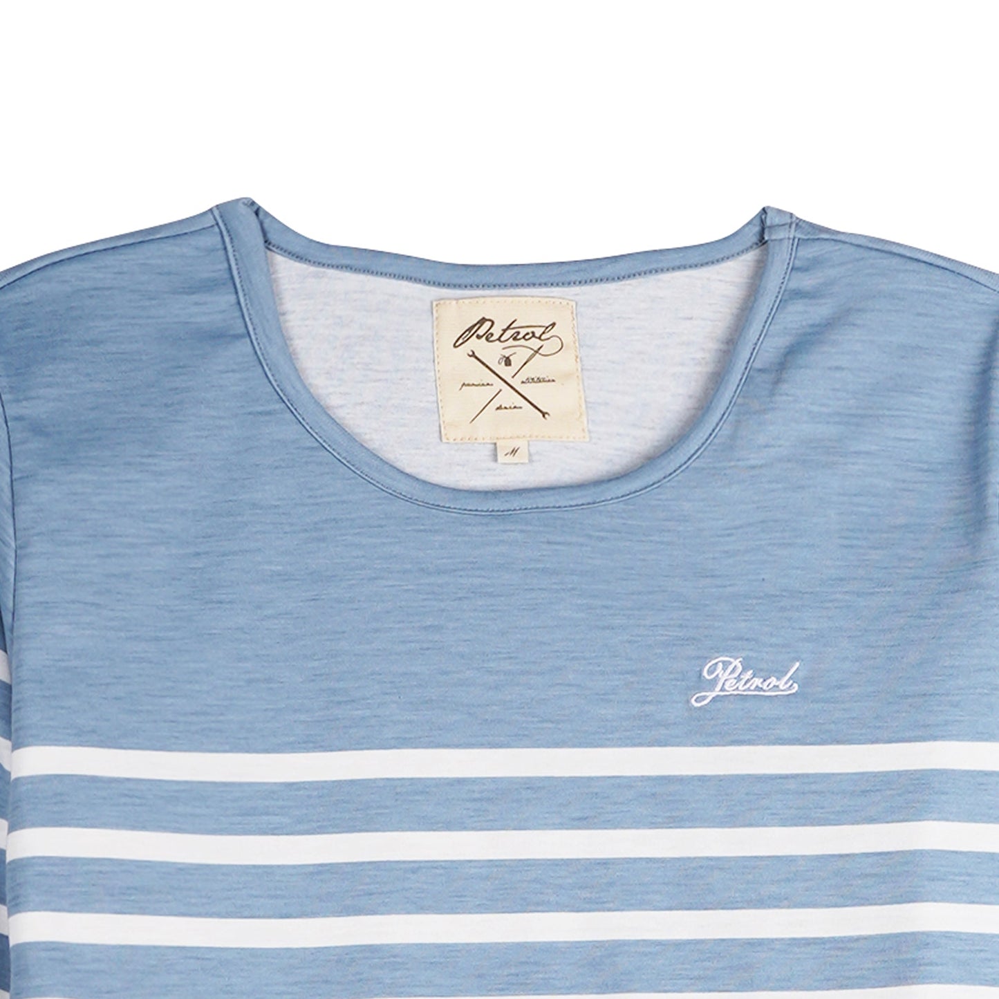 Petrol Basic Tees for Ladies Regular Fitting Shirt Stripe Jersey Fabric Trendy fashion Casual Top Smoke Blue T-shirt for Ladies 118743 (Smoke Blue)
