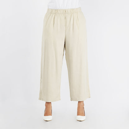 Petrol Ladies Basic Denim Culottes Pants Trendy Fashion High Quality Apparel Comfortable Casual Pants for Women Mid Waist 127562 (Beige)