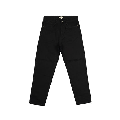 Petrol Ladies' Basic Denim Mid Waist Pants Straight cut fitting Trendy fashion Mom Boy Friend Jeans Casual Bottoms Black Pants for Women 146074-U (Black)