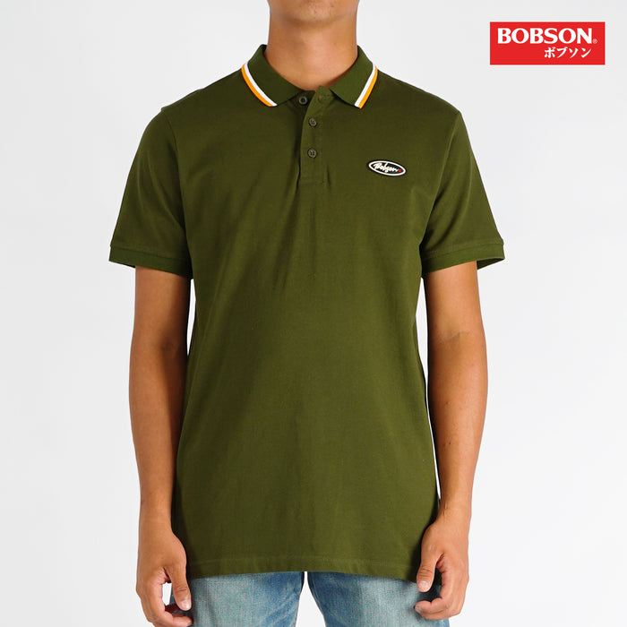 Bobson Japanese Men's Basic Collared Shirt for Men Trendy fashion High Quality Apparel Comfortable Casual Polo shirt for Men Slim Fit 137946-U (Fatigue)