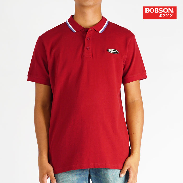 Bobson Japanese Men's Basic Collared Shirt for Men Trendy fashion High Quality Apparel Comfortable Casual Polo shirt for Men Slim Fit 137946-U (Maroon)