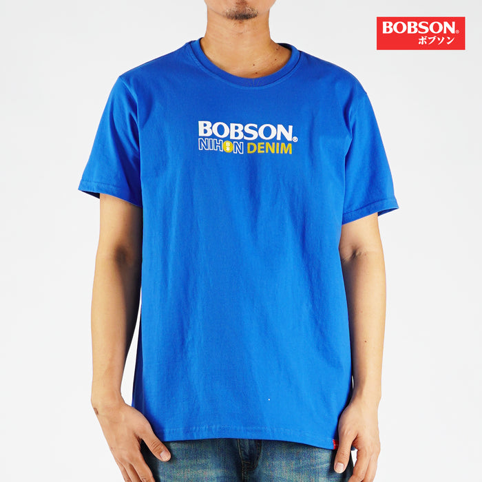 Bobson Japanese Men's Basic Round Neck Tees for Men with Back Print Trendy Fashion High Quality Apparel Comfortable Casual Top for Men Comfort Fit 151242-U (Princess Blue)
