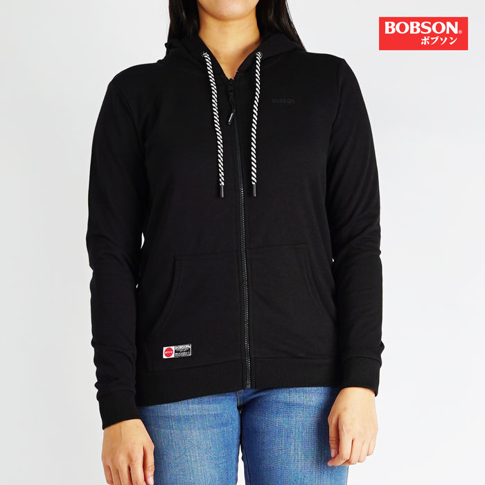 Bobson Japanese Ladies Basic Hoodie Jacket for Women Trendy fashion High Quality Apparel Comfortable Casual Jacket for Women Regular Fit 138037 (Black)