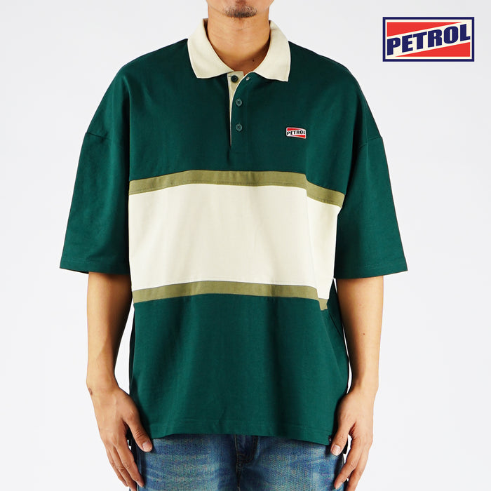 Petrol Basic Collared for Men Oversized Fitting Terry Fabric Trendy fashion Casual Top Dark Green Polo shirt for Men 135789 (Dark Green)