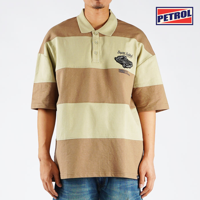 Petrol Basic Collared for Men Oversized Fitting Terry Fabric Trendy fashion Casual Top Light Brown Polo shirt for Men 135858 (Light Brown)