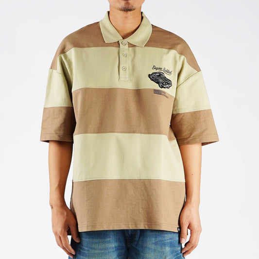 Petrol Basic Collared for Men Oversized Fitting Terry Fabric Trendy fashion Casual Top Light Brown Polo shirt for Men 135858 (Light Brown)
