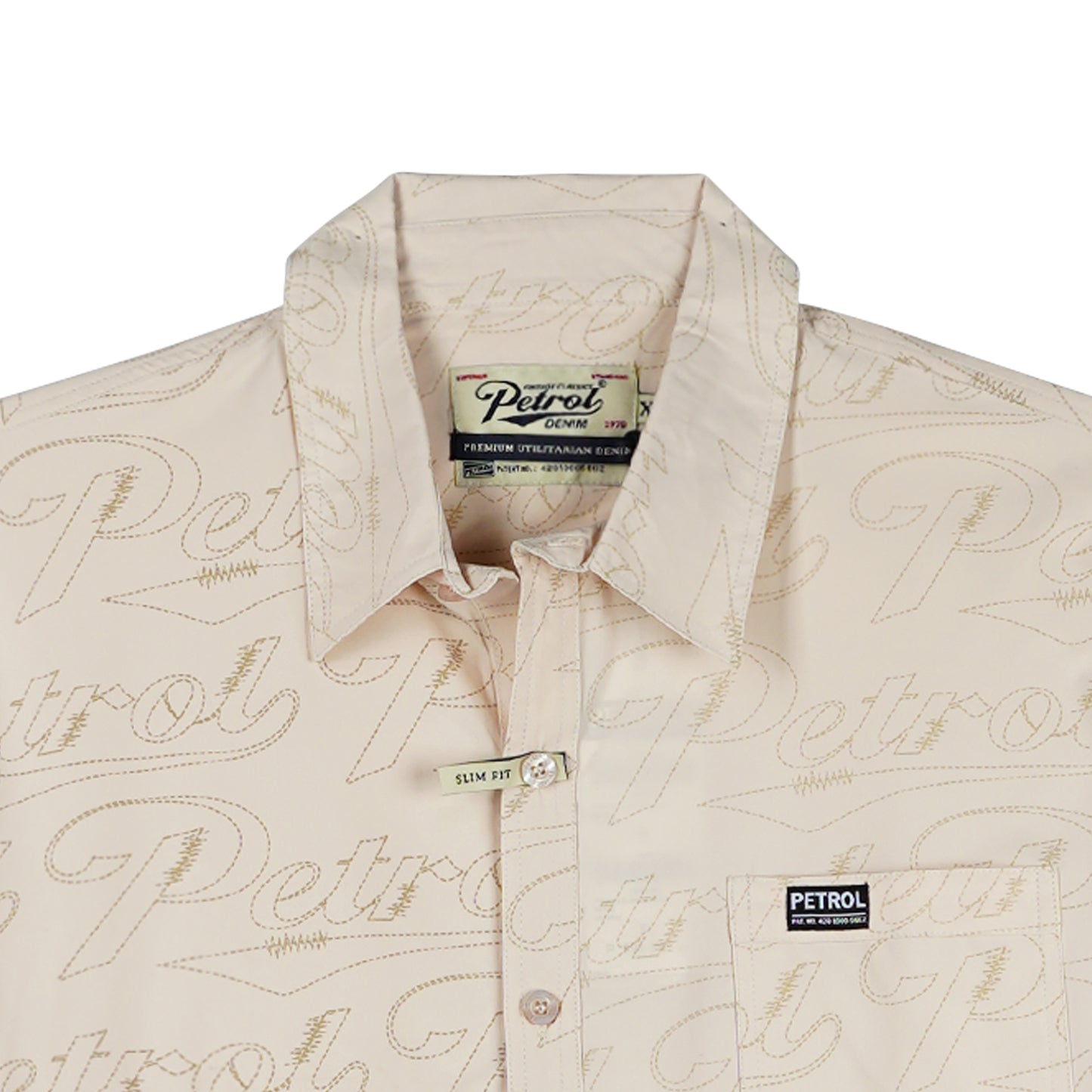 Petrol Basic Woven for Men Slim Fitting Shirt Trendy fashion Casual Top T-shirt for Men 136239 (Beige)
