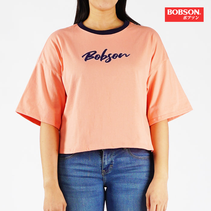 Bobson Japanese Ladies Basic Tees for Women Trendy fashion High Quality Apparel Comfortable Casual Top for Women Relaxed Fit 141860 (Burnt Coral)