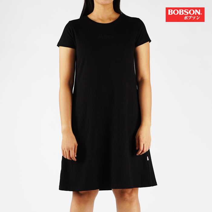 Bobson Japanese Ladies Basic Dress for Women Trendy fashion High Quality Apparel Comfortable Casual Dress for Women Regular Fit 143978 (Black)