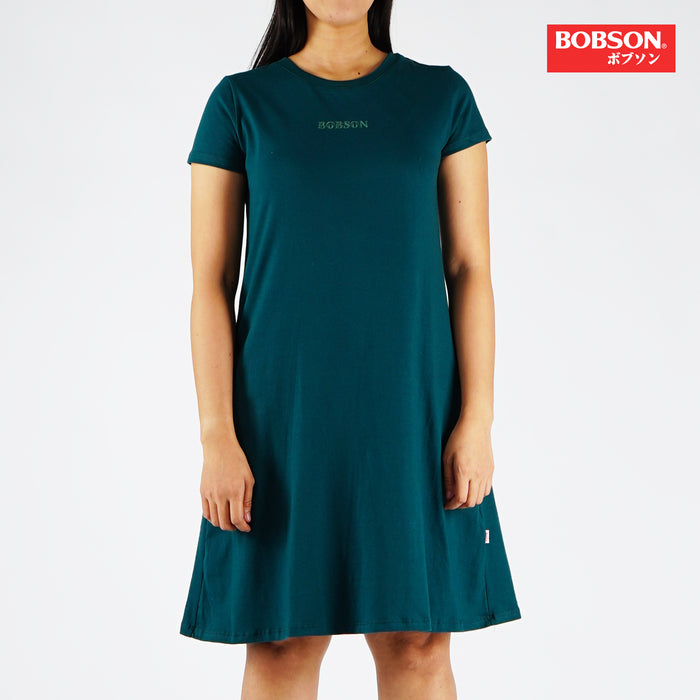 Bobson Japanese Ladies Basic Dress for Women Trendy fashion High Quality Apparel Comfortable Casual Dress for Women Regular Fit 143978 (Teal)