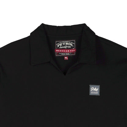 Petrol Basic Collared for Men Regular Fitting CVC Jersey Fabric Trendy fashion Casual Top Black Polo shirt for Men 144886 (Black)