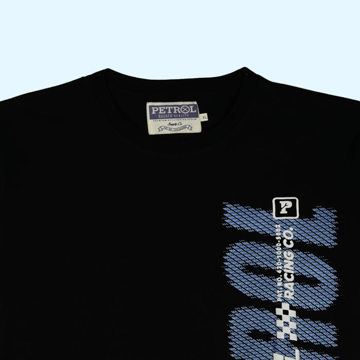 Petrol Basic Tees for Men Slim Fitting Shirt CVC Jersey Fabric Trendy fashion Casual Top Black T-shirt for Men 145618-U (Black)