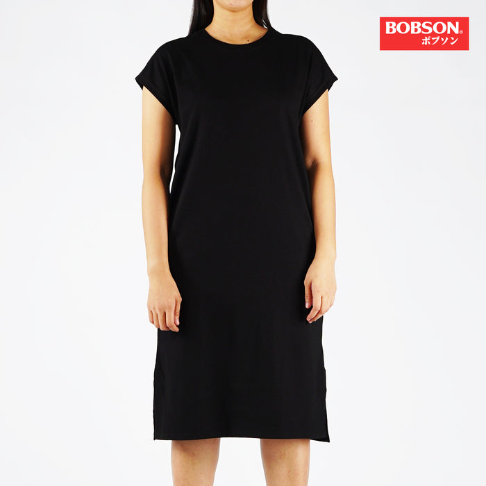 Bobson Japanese Ladies Basic Dress for Women Trendy fashion High Quality Apparel Comfortable Casual Dress for Women Regular Fit 140737 (Black)