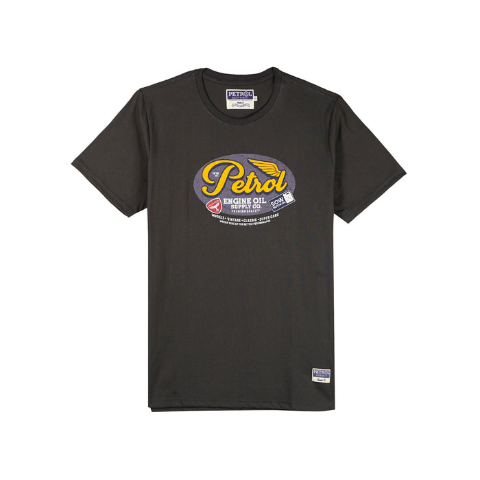 Petrol Basic Tees for Men Slim Fitting Shirt CVC Jersey Fabric Trendy fashion Casual Top Charcoal T-shirt for Men 145131-U (Charcoal)