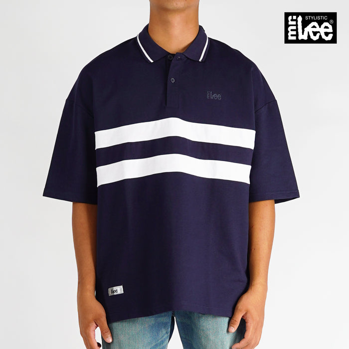 Stylistic Mr. Lee Men's Basic Collared Shirt for Men Trendy Fashion High Quality Apparel Comfortable Casual Polo shirt for Men Oversized 136541 (Navy)