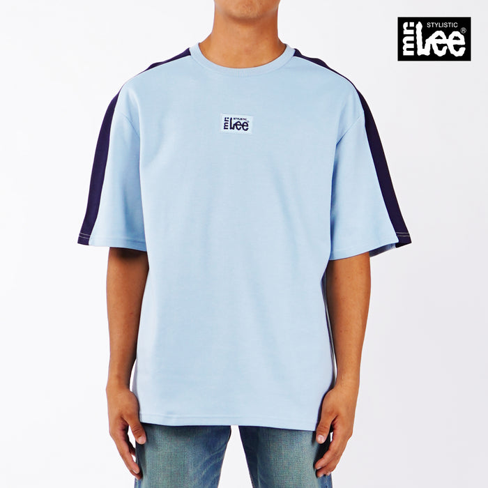 Stylistic Mr. Lee Men's Basic Round Neck Tees for Men Trendy Fashion High Quality Apparel Comfortable Casual Top for Men Boxy Fit 116399 (Light Blue)