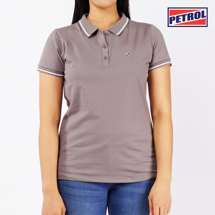 Petrol Basic Collared Shirt for Ladies Regular Fitting Missed Lycra Fabric Trendy fashion Casual Top Charcoal Polo shirt for Ladies 116019 (Charcoal)