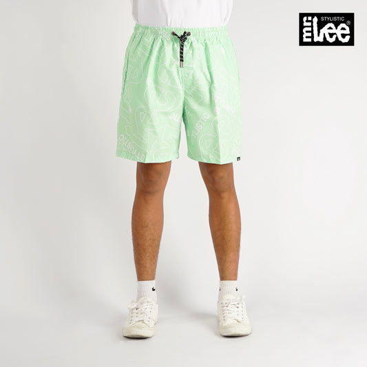 Stylistic Mr. Lee Men's Basic Non-Denim Swim short for Men Trendy Fashion High Quality Apparel Comfortable Casual Short for Men Mid Waist 127824 (Moon Green)