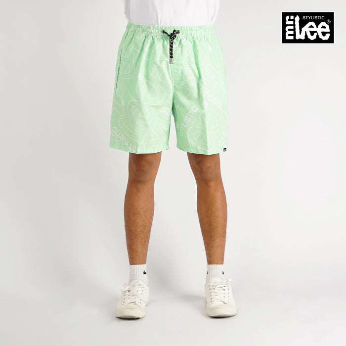 Stylistic Mr. Lee Men's Basic Non-Denim Swim short for Men Trendy Fashion High Quality Apparel Comfortable Casual Short for Men Mid Waist 127824 (Moon Green)