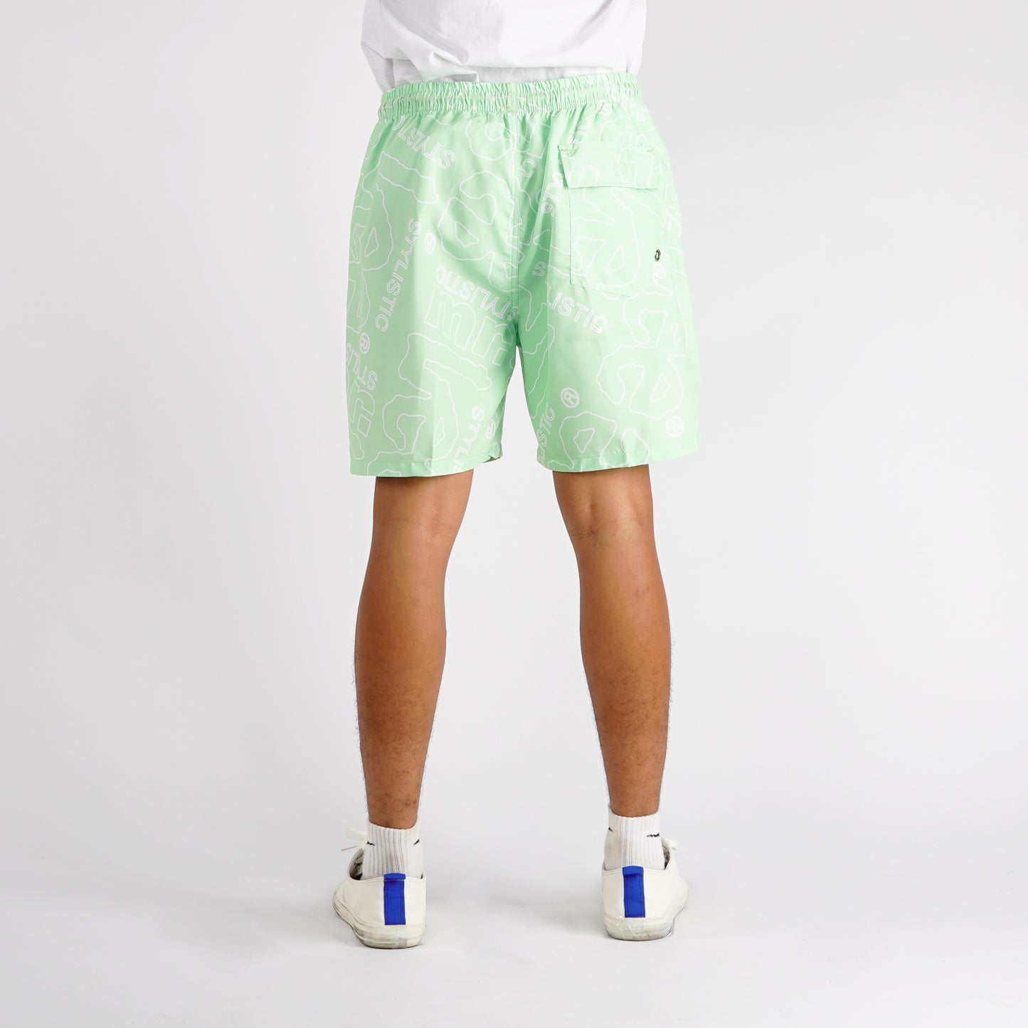 Stylistic Mr. Lee Men's Basic Non-Denim Swim short for Men Trendy Fashion High Quality Apparel Comfortable Casual Short for Men Mid Waist 127824 (Moon Green)