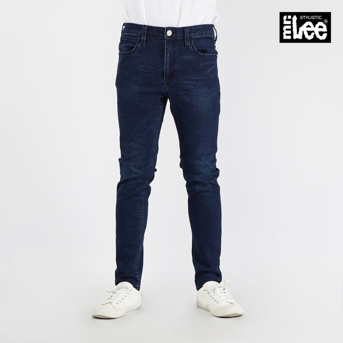 Stylistic Mr. Lee Men's Basic Denim Jeans for Men Trendy Fashion High Quality Apparel Comfortable Casual Pants for Men Super Skinny Mid Waist 154163-U (Dark Shade)