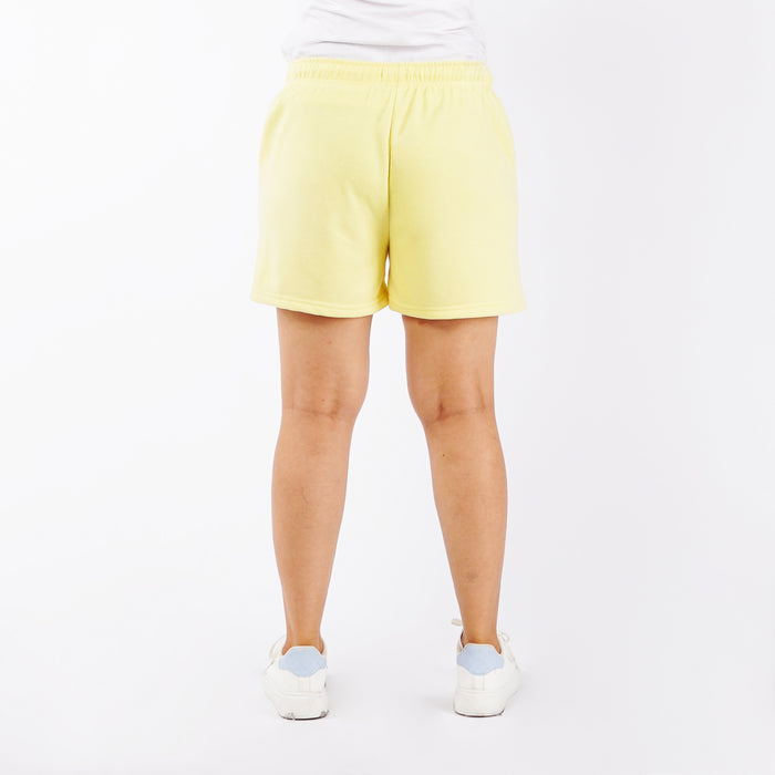 RRJ Ladies Basic Non-Denim Jogger short for Ladies Trendy Fashion High Quality Apparel Comfortable Casual Short for Ladies Mid Waist 125524 (Yellow)