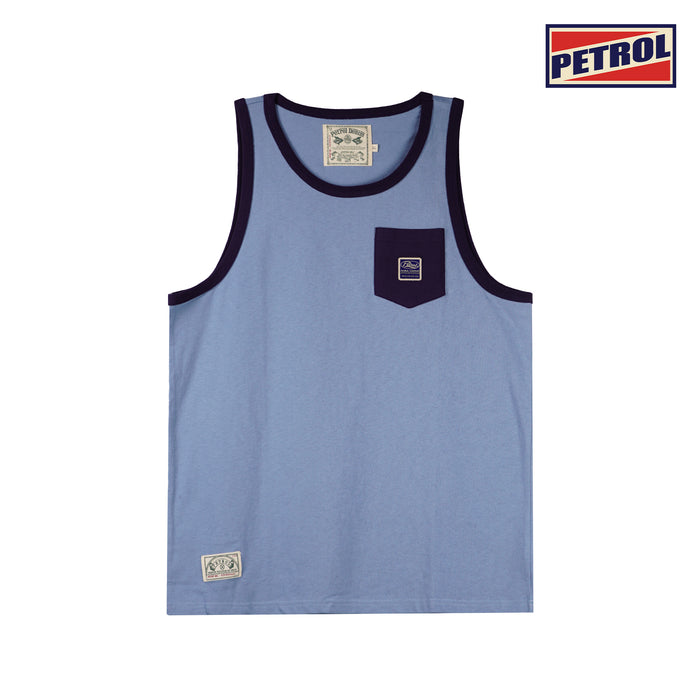 Petrol Men's Basic Tank Top Slim Fitting Tank Top Trendy fashion Casual Top Smoke Blue Sando for Men 119106 (Smoke Blue)