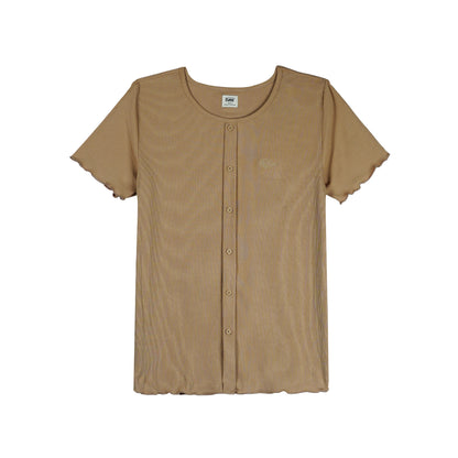 Stylistic Mr. Lee Ladies Basic Tees for Women Trendy Fashion High Quality Apparel Comfortable Casual Tops for Women Regular Fit 132107-U (Beige)