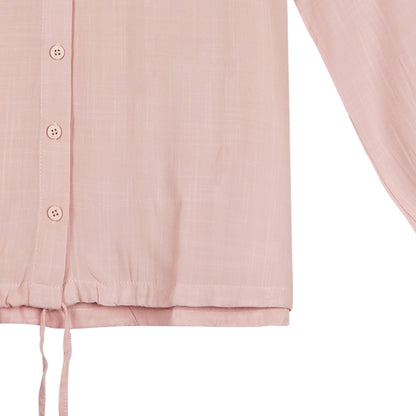 Stylistic Mr. Lee Ladies Basic Button Down Long Sleeves Woven for Women Trendy Fashion High Quality Apparel Comfortable Casual Tops for Women Regular Fit 134867 (Coral)