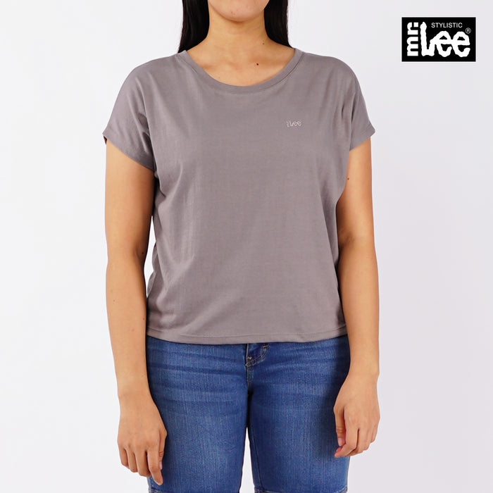 Stylistic Mr. Lee Ladies Basic Tees for Women Trendy Fashion High Quality Apparel Comfortable Casual Tops for Women Loose Fit 145935 (Gray)