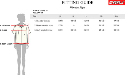 RRJ Basic Woven for Ladies Regular Fitting Shirt Trendy fashion Casual Top White Woven for Ladies 145077 (White)