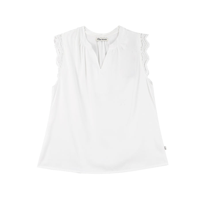RRJ Basic Woven for Ladies Regular Fitting Shirt Trendy fashion Casual Top White Woven for Ladies 145077 (White)