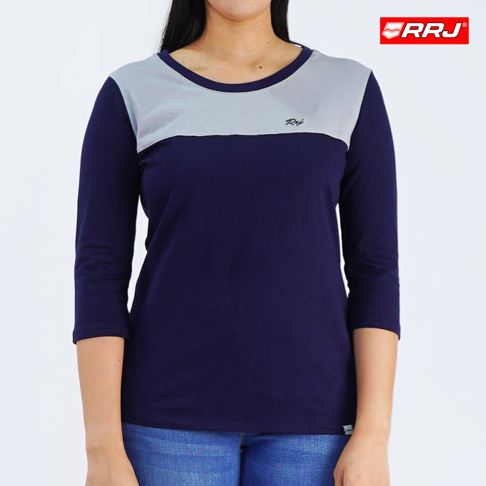 RRJ Basic Tees for Ladies Regular Fitting Trendy fashion Casual Top Blue Tees for Ladies 142285 (Blue)