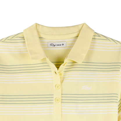 RRJ Basic Collared for Ladies Regular Fitting Shirt Trendy fashion Casual Top Yellow Polo shirt for Ladies 149308 (Yellow)