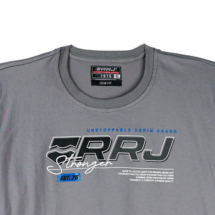 RRJ Basic Tees for Men Semi Body Fitting Shirt Trendy fashion Casual Top Gray T-shirt for Men 150052-U (Gray)