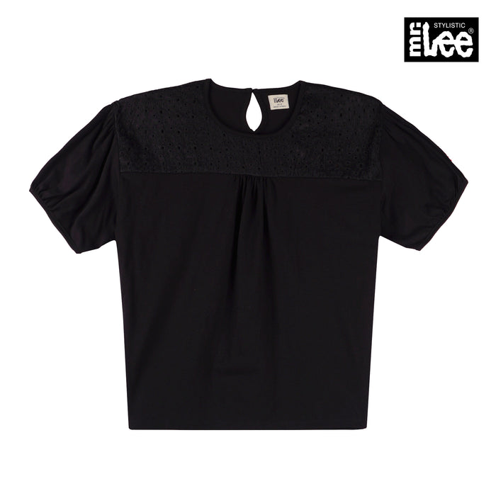 Stylistic Mr. Lee Ladies Basic Tees for Women Trendy Fashion High Quality Apparel Comfortable Casual Tops for Women Relaxed Fit 144078 (Black)