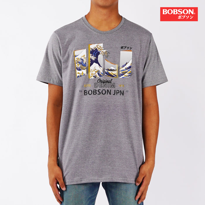 Bobson Japanese Men's Basic Tees for Men Trendy Fashion High Quality Apparel Comfortable Casual Top for Men Comfort Fit 130489 (Heather Gray)