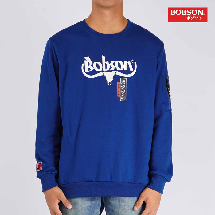 Bobson Japanese Men's Basic Jacket Long Sleeve Sweat shirt for Men Trendy Fashion High Quality Apparel Comfortable Casual Sweater Jacket for Men Regular Fit 118348 (Blue)