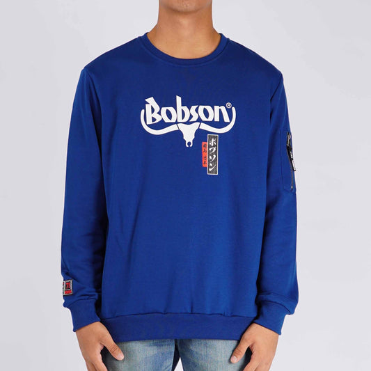 Bobson Japanese Men's Basic Jacket Long Sleeve Sweat shirt for Men Trendy Fashion High Quality Apparel Comfortable Casual Sweater Jacket for Men Regular Fit 118348 (Blue)