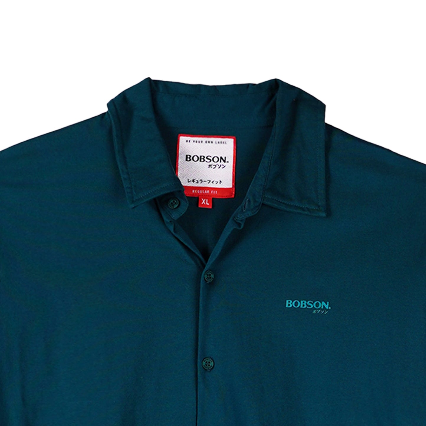 Bobson Japanese Men's Basic Woven Button Down Short Sleeve Shirt for Men Trendy Fashion High Quality Apparel Comfortable Casual Top for Men Regular Fit 141945 (Teal)