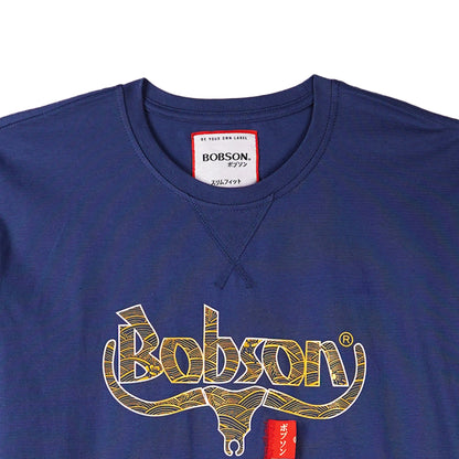 Bobson Japanese Men's Basic Tees for Men Missed Lycra Fabric Trendy Fashion High Quality Apparel Comfortable Casual Top for Men Slim Fit 111486 (Blue)