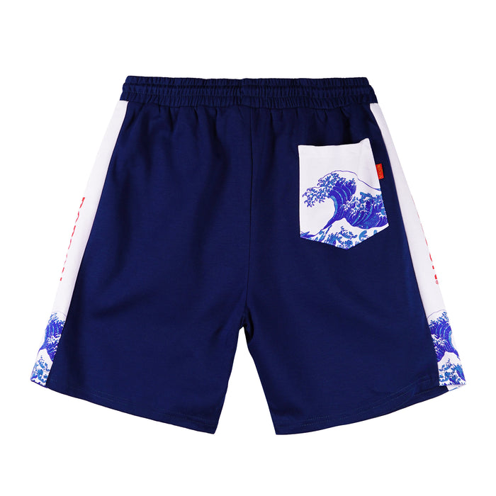 Bobson Japanese Men's Basic Non-Denim Jogger short for Men Trendy Fashion High Quality Apparel Comfortable Casual short for Men Mid Waist 118154 (Blue)