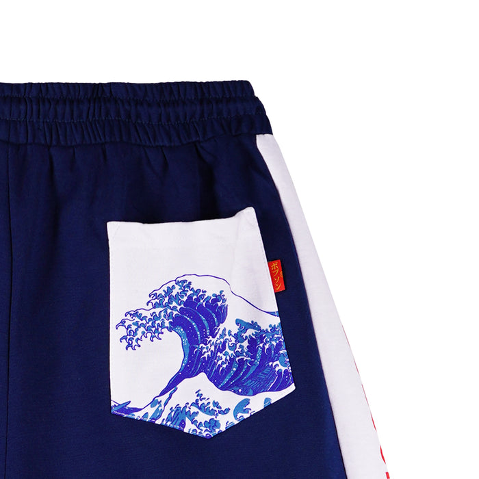 Bobson Japanese Men's Basic Non-Denim Jogger short for Men Trendy Fashion High Quality Apparel Comfortable Casual short for Men Mid Waist 118154 (Blue)