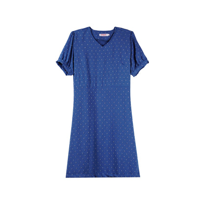 Bobson Japanese Ladies Basic Dress for Women Trendy fashion High Quality Apparel Comfortable Casual Dress for Women Regular Fit 148443 (Blue)