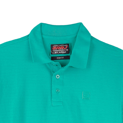 RRJ Basic Collared for Men Semi Body Fit Missed Lycra Fabric Trendy fashion Casual Top Green Polo shirt for Men 114482 (Green)