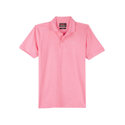 RRJ Basic Collared for Men Semi Body Fit Missed Lycra Fabric Trendy fashion Casual Top Pink Polo shirt for Men 114482 (Pink)